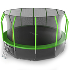 Батут EVO JUMP COSMO с внутренней сеткой и лестницей, диаметр 16ft (зеленый) + нижняя сеть
